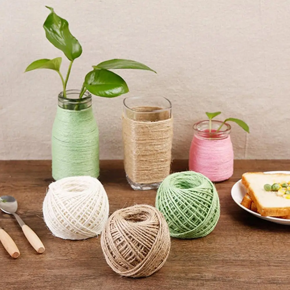 40 м натуральный Мешковина гессийский джутовый шнур шпагат пеньковая веревка