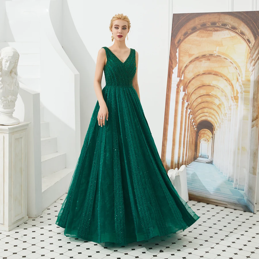 

Jiayigong Emerald Green A-line Evening Dress Robe De Soiree Party Elegant Vestido De Festa Long Prom Gown Custom 5 Colors
