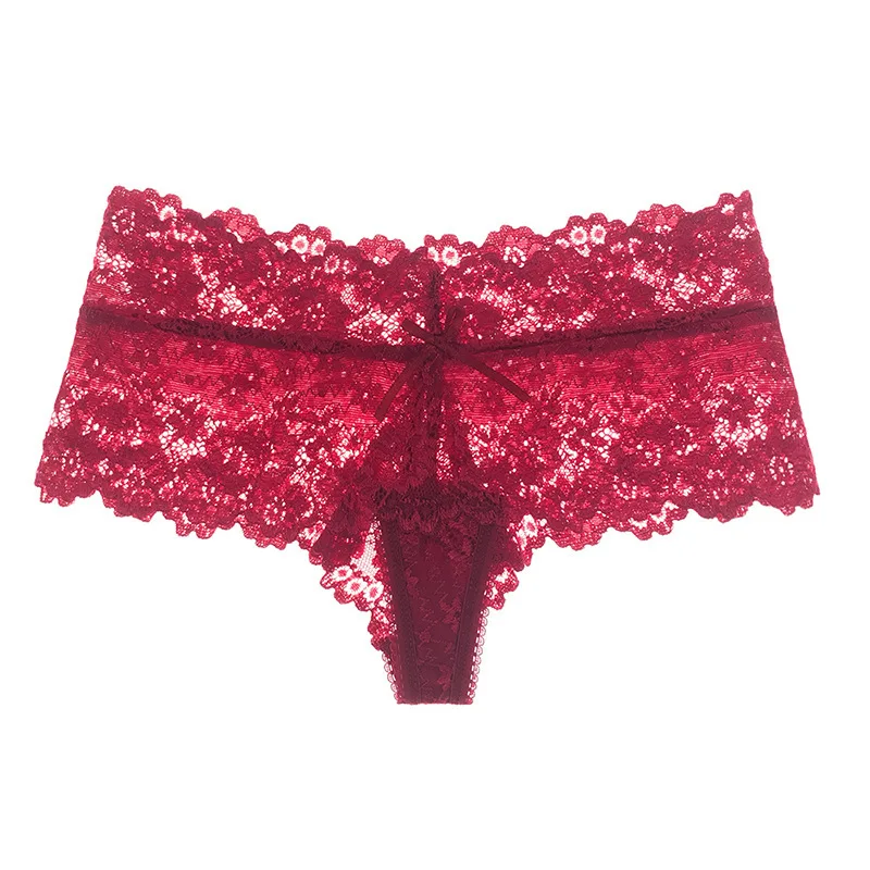 

Sexy Panties Underwear Lace Women'sPanties Seduction Low Waist Water-SolubleJacquard Briefs Breathable Traceless Underwear Thong