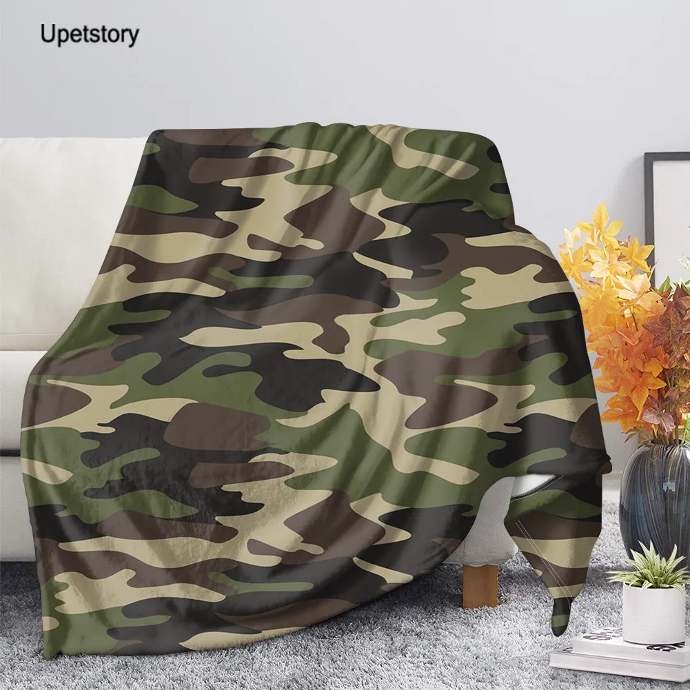 Upestory Camouflage Printed Plush Blanket for Beds Sofa Fleece Throw Blankets Soft Bedclothes Bedspread Thick Rectangle | Дом и сад