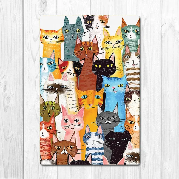 Плакат с кошкой кот подарок для влюбленных винтажное женское украшение стен