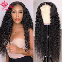 queen hair official store deep wave 13x6 13x4 lace front wigs brazilian human hair pre plucked lace frontal wig for black women