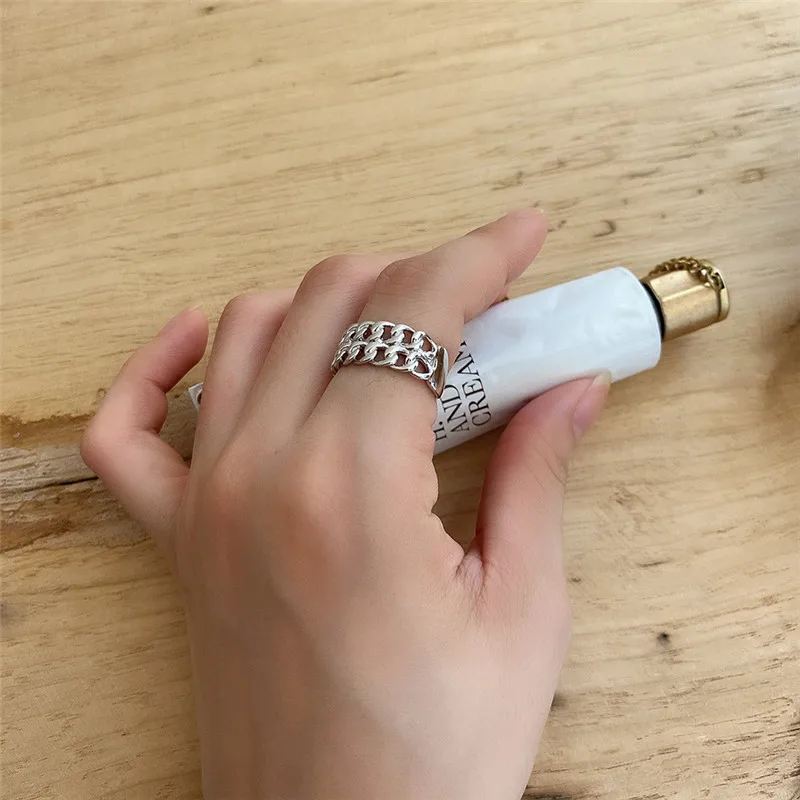 Кольца RUIYI реальные 925 пробы серебряные французские женские двухслойные плетеные