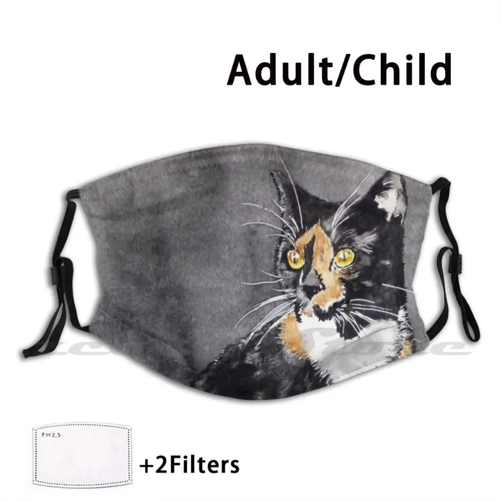 

Tortoiseshell Tortoise Mask Cloth Washable DIY Filter Pm2.5 Adult Kids Cat Tricolor Tortoise Shell White Black Ginger Golden