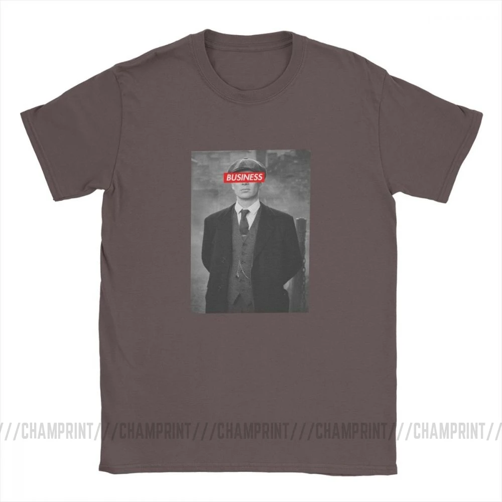 Peaky Blinders Мужская футболка Tommee Shelby винтажные хлопковые футболки с коротким рукавом и принтом Футболки с круглым вырезом Топы с принтом размера плюс - Цвет: Коричневый