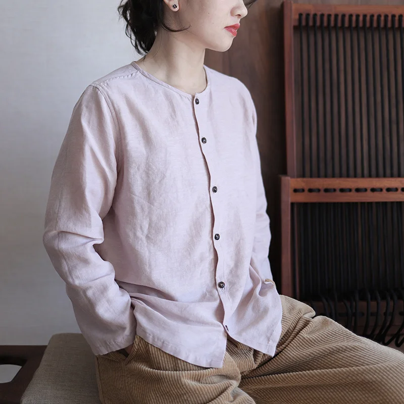 New post -Promotion by Sept 25 simple leisure spring and autumn silk hemp temperament literary artistic 09-140 | Женская одежда