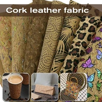 100138cm cork wood eco leather special fabric wood grain decoration fabric luggage handbag shoes furniture sewing diy material