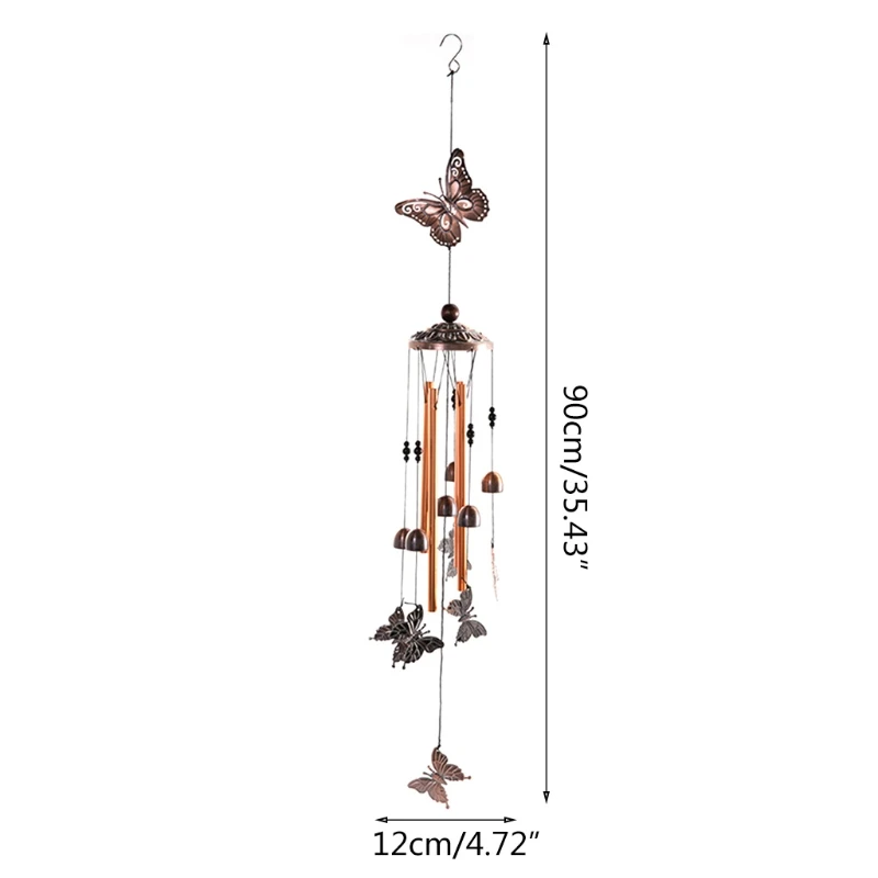 

Pastoral Style Animal Wind Chime Ornament Vintage Metal Multi-tube Wall Hanging Decor Suitable for Home Living Room Yard