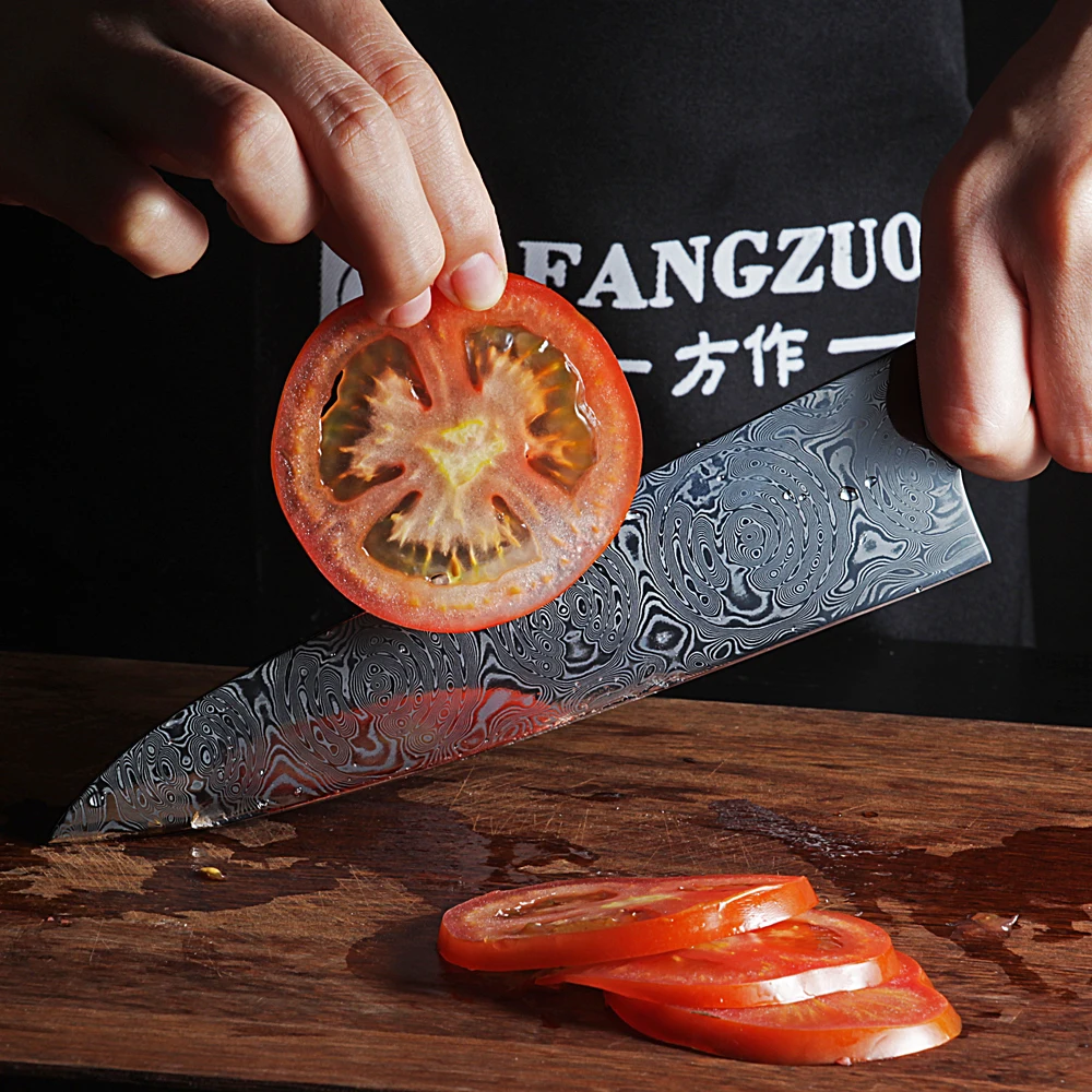 FANGZUO Chef's Nakiri нож 67 слоев японская Дамасская сталь дамасский шеф-нож 8 дюймов