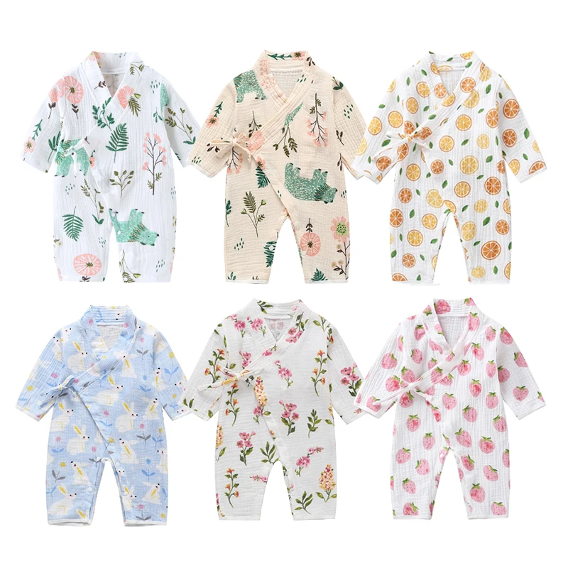 Милое демисезонное кимоно для маленьких девочек и мальчиков 0 18 мес. комбинезон с