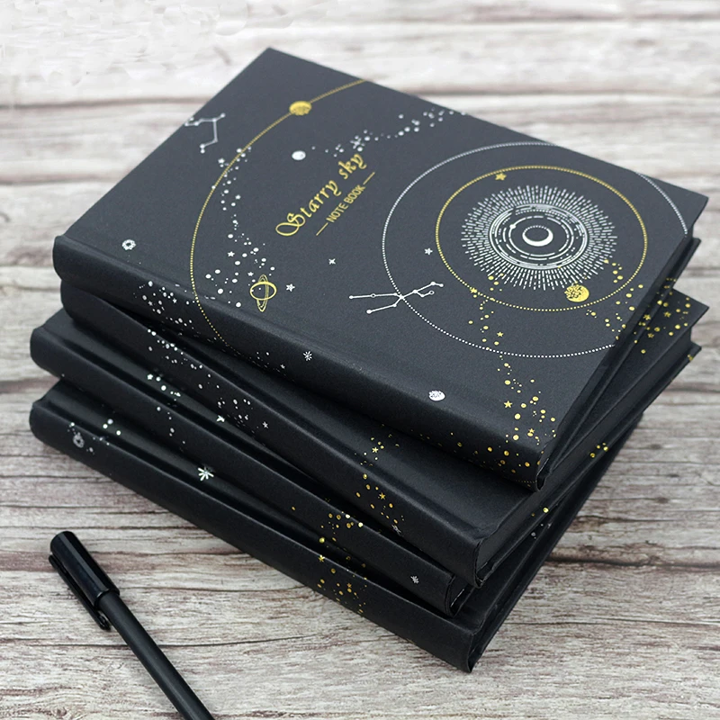 Black Paper 128 Sheets 130*185mm All Black Inner Pages Graffiti Hand Book Creative DIY Hand-Painted Diary Black Kraft Notebook