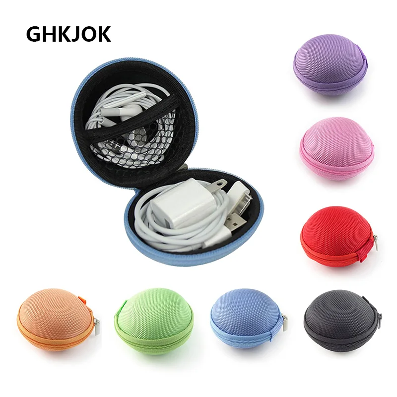 Чехол для наушников Круглый мини чехол защита EVA зарядное устройство USB дорожная