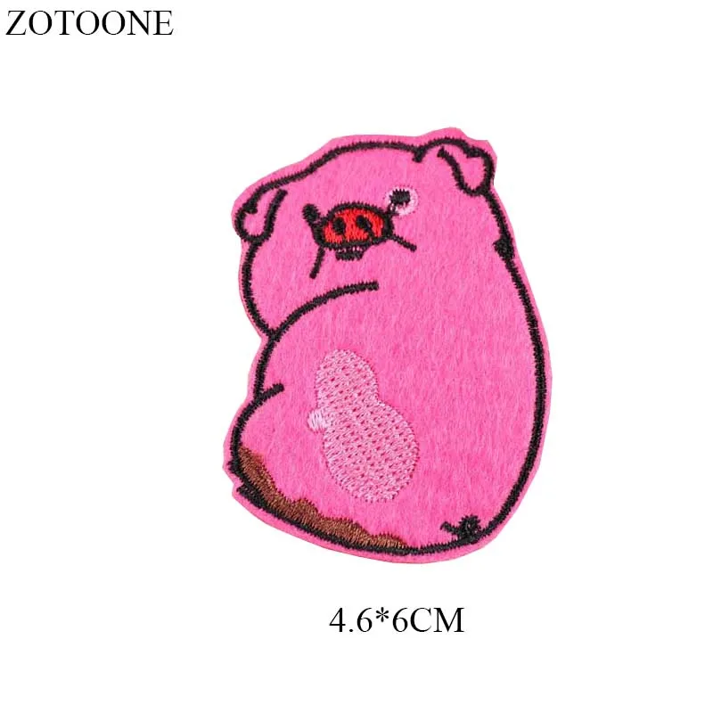 ZOTOONE термоклейкая Милая Красная свинья нашивка для одежды футболка значки