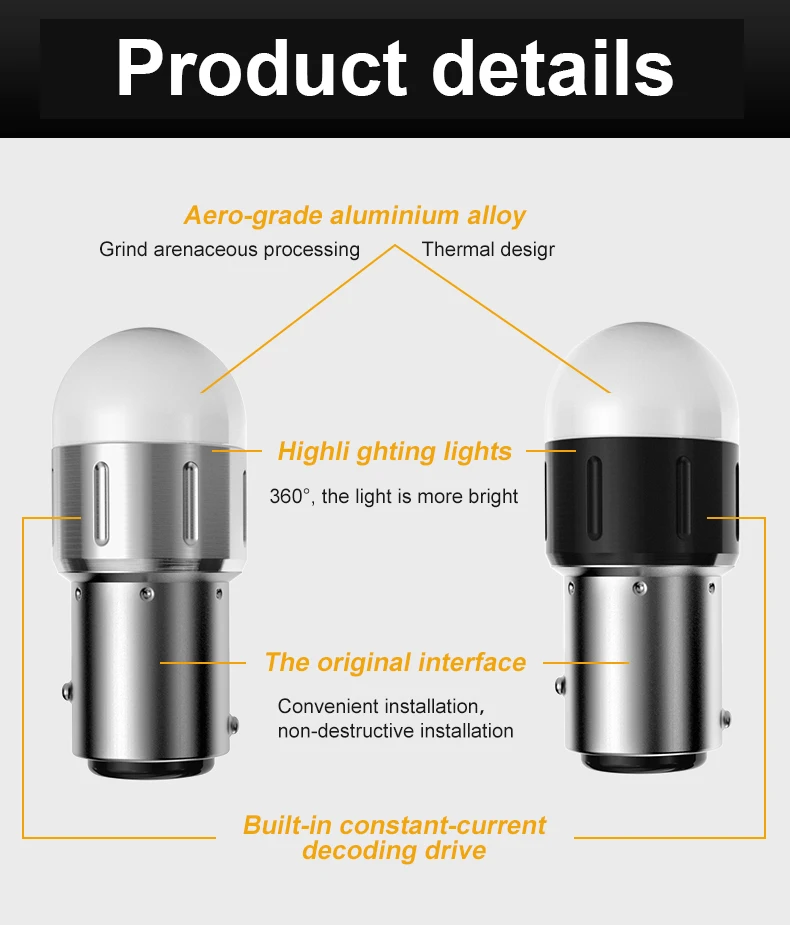 2X Orange/Amber BA15S P21W 1156 Car Tail LED Turn Signal Lights Bulbs For Skoda Octavia A5 A7 2 Fabia Yeti BMW E60 F30 X5 E53 |