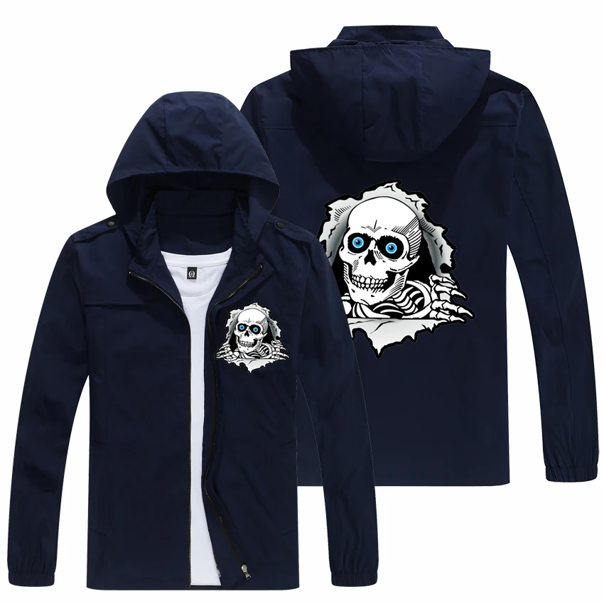 

New high-quality skull print jacket custom jacket casual work clothes zipper hoodie jacket LOGO custom European size super large