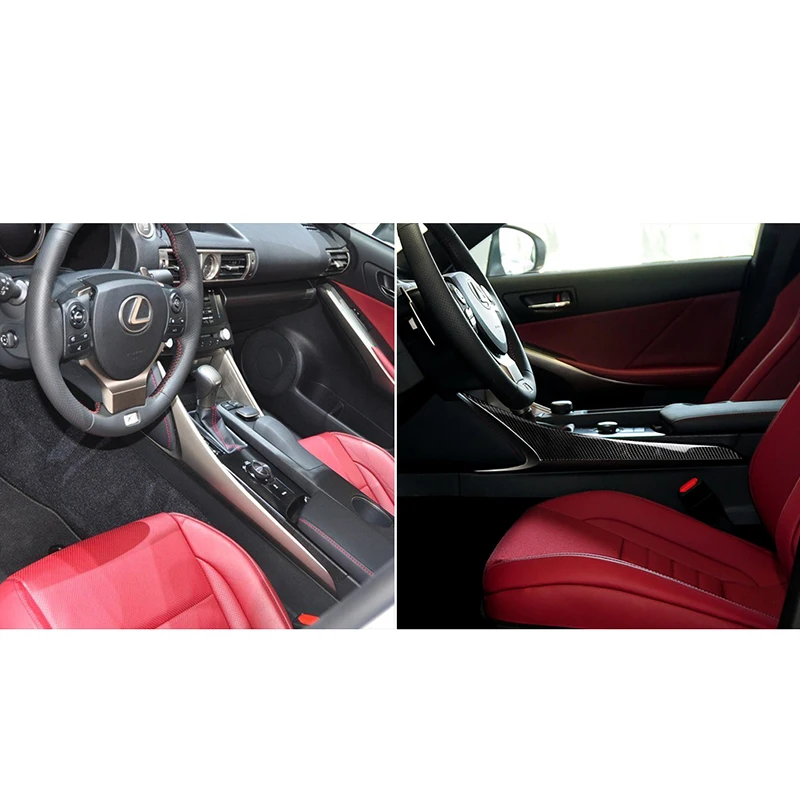 

2PCS Car Carbon Fiber Sticker For LEXUS IS250 IS350 2013-2018 Car Interior Gear Head Shift Knob Panel Cover Trim Sticker