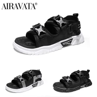 airavata mens summer sandals 2021 black casual sports roman leisure non slip breathable comfortable thick bottom increased shoe