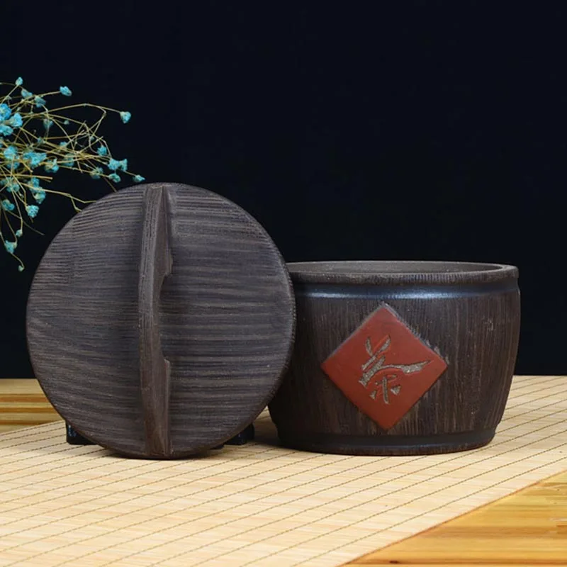 Чайная банка ручной работы из натуральной фиолетовой глины чайная с уплотнением