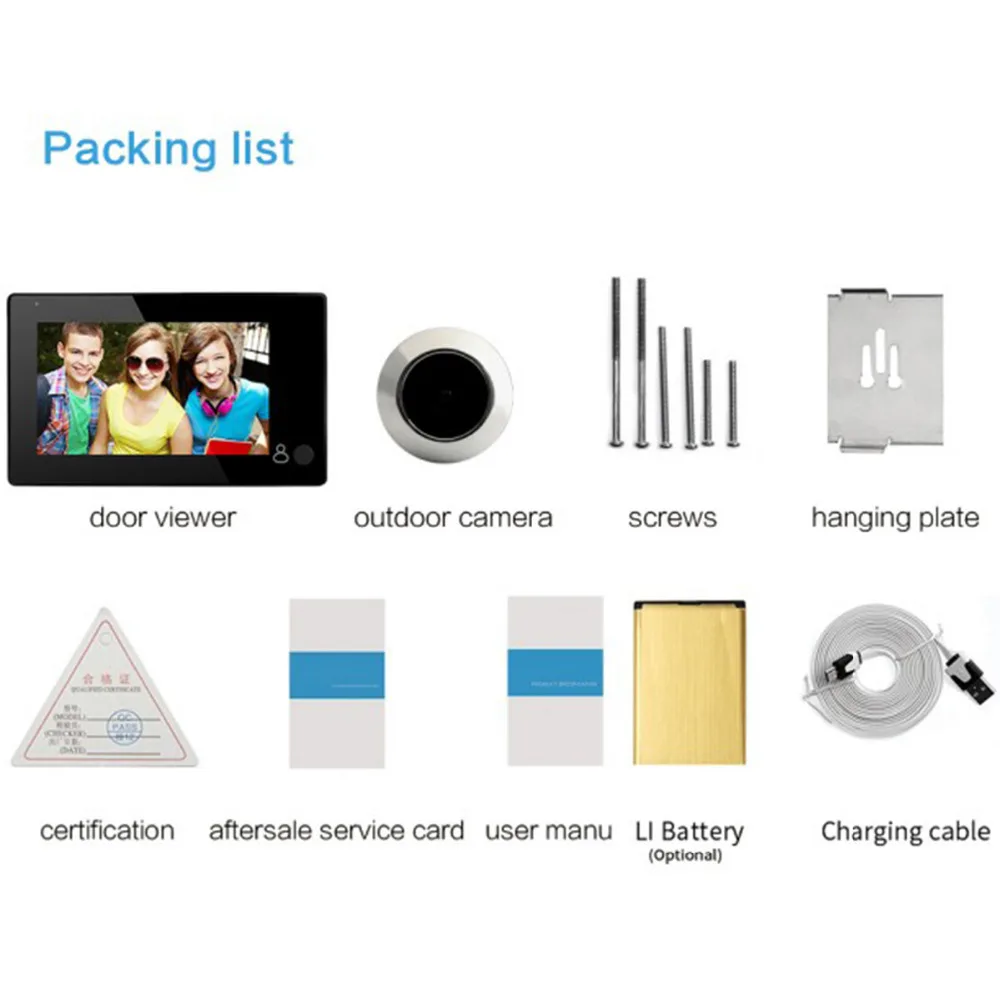 4 3 &quotЖК цветной экран дверной звонок просмотра цифровой глазок камера Дверной