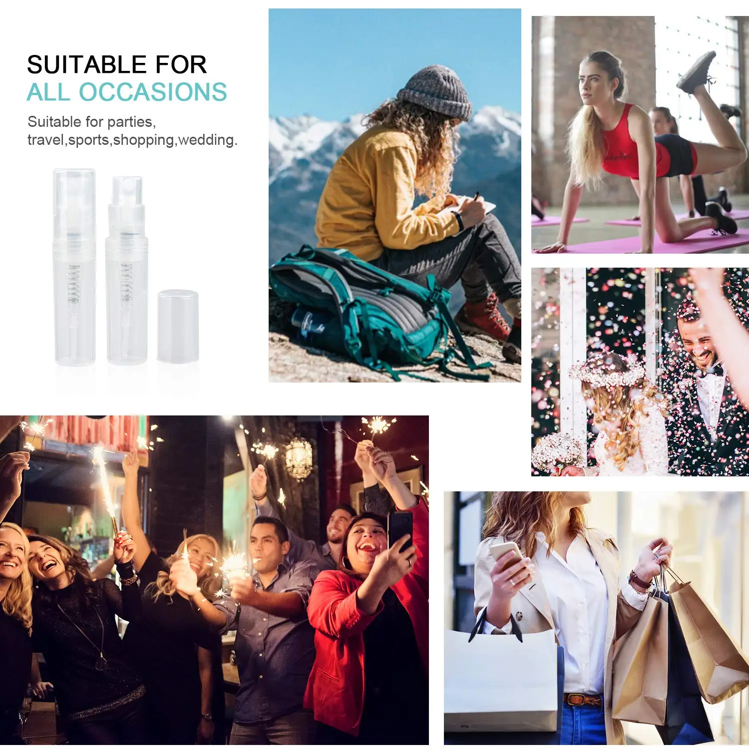 

30 Pcs 3ML Empty Plastic Spray Perfume Bottle Portable Mini Travel Cosmetics Container Clear Round Sample Press Atomizer