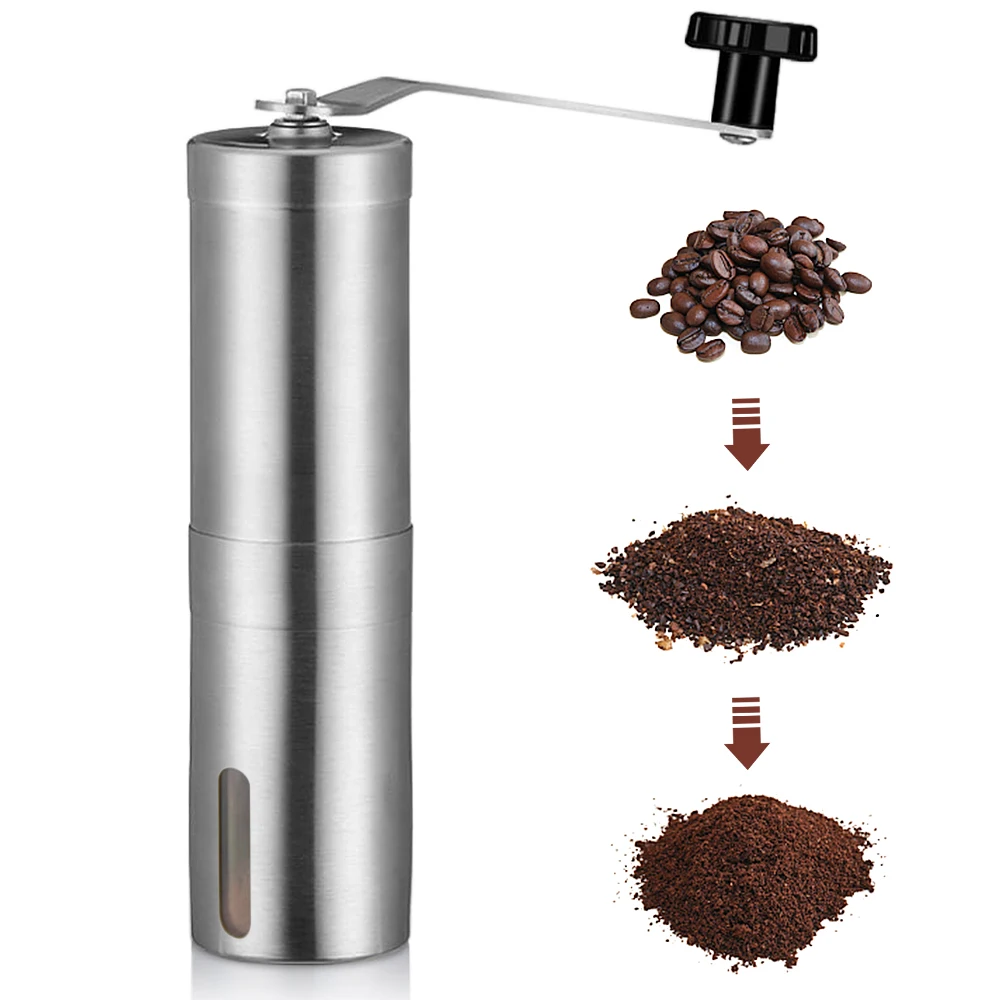 Домашняя дорожная портативная ручная кофемолка из нержавеющей стали