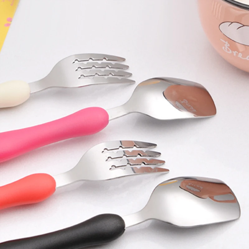 Дисней мультфильм Микки Минни детская Вилка Набор для кормления ребенка ложка из