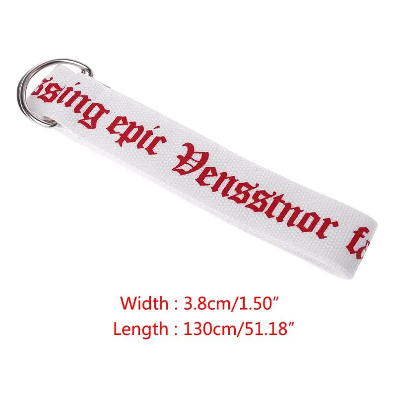 

130cm Fashion Unisex Nylon Canvas Belts Printing Thai D Ring Double Buckle Belts