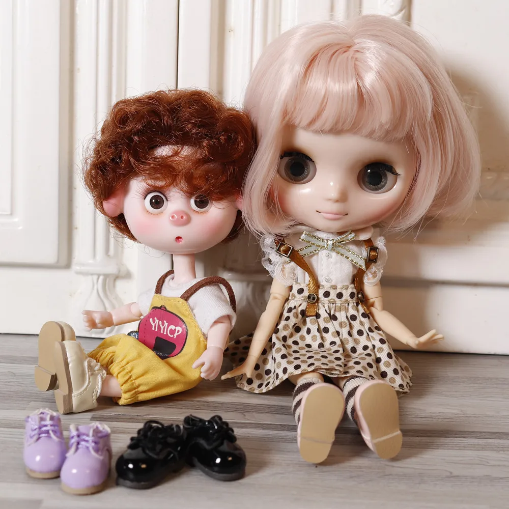 Ботинки для куклы Dream Fairy 1/12 BJD белые/черные/розовые/фиолетовые эластичные ботинки