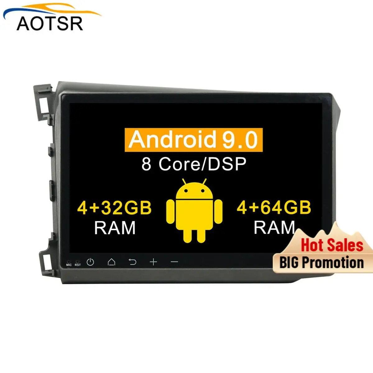 DSP 4 + 64 Android 9 0 Автомобильный мультимедийный dvd плеер для HONDA CITY 2012 2015 GPS навигация