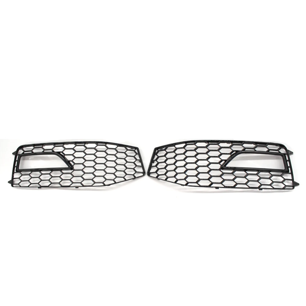 

Left + Right Car Front Bumper Mesh Grille Grill Fog Lamp Grille Cover Trim Only For Audi A4 B8.5 S-line S4 RX4 2013 2014 2015