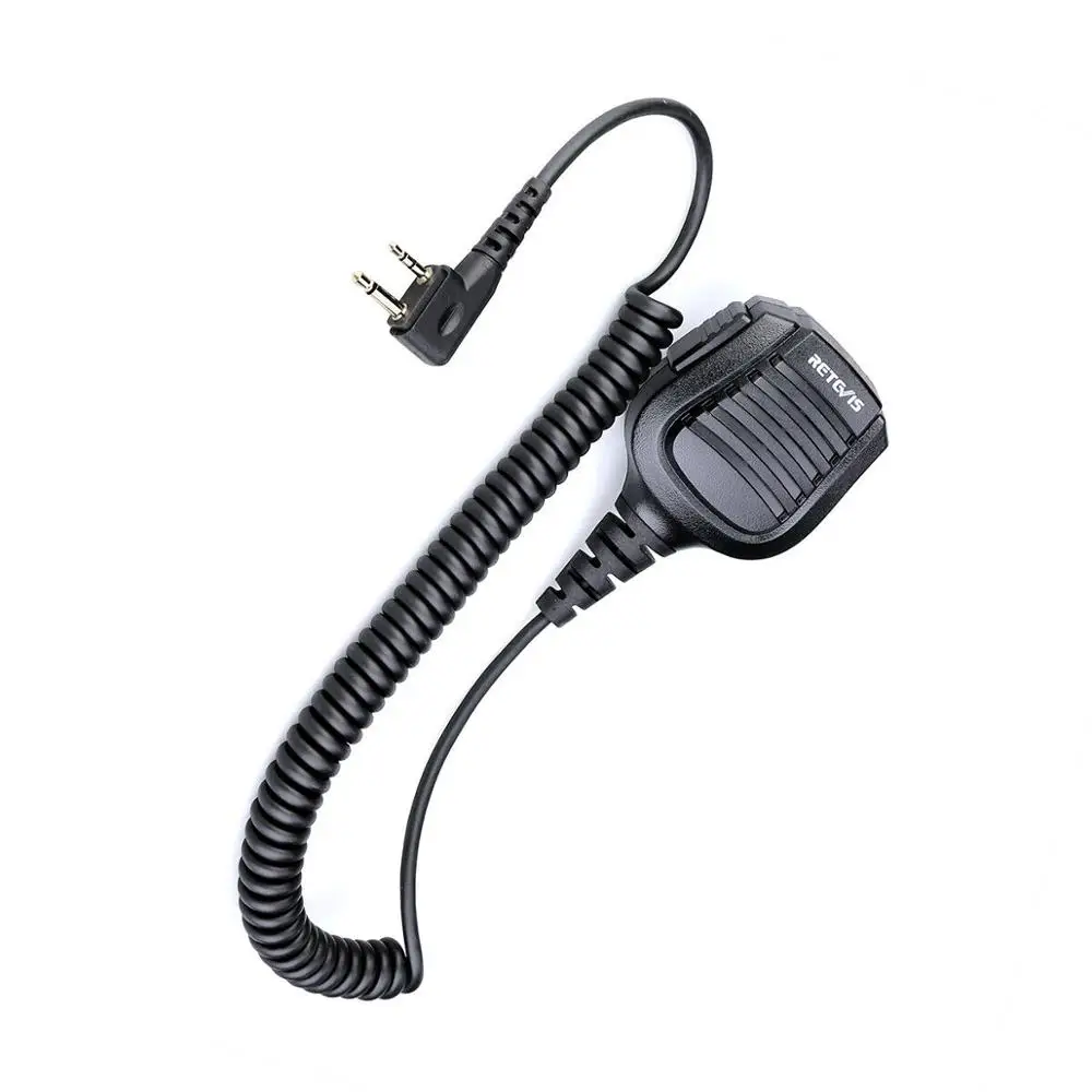 10pcs New Black Retevis 2 Pin PTT Speaker Mic IP54 Waterproof For ICOM IC-F3G IC-F43GS Two Way Radio C9075C enlarge