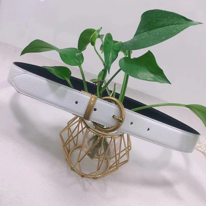 Латунная пряжка с иглами тонкий ремень из бычьей кожи лицевой головкой