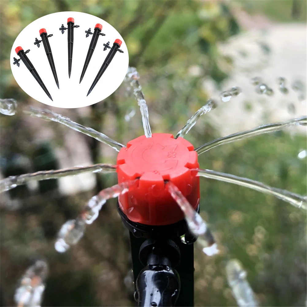 

50Pcs 4/7 mm Hose Micro Bubbler Drip Irrigation Adjustable Emitters Stake Water Dripper Farmland watering