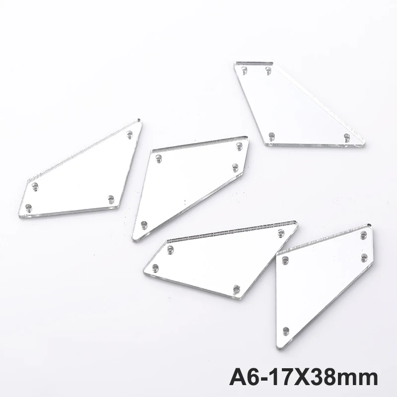 A6-17X38mm RESEN формы смешивания Пластиковые акриловые зеркальные пришитые Стразы с отверстиями с плоской задней стороной кристалл акриловый камень для пришивания для сценического костюма - Цвет: A6-17X38mm