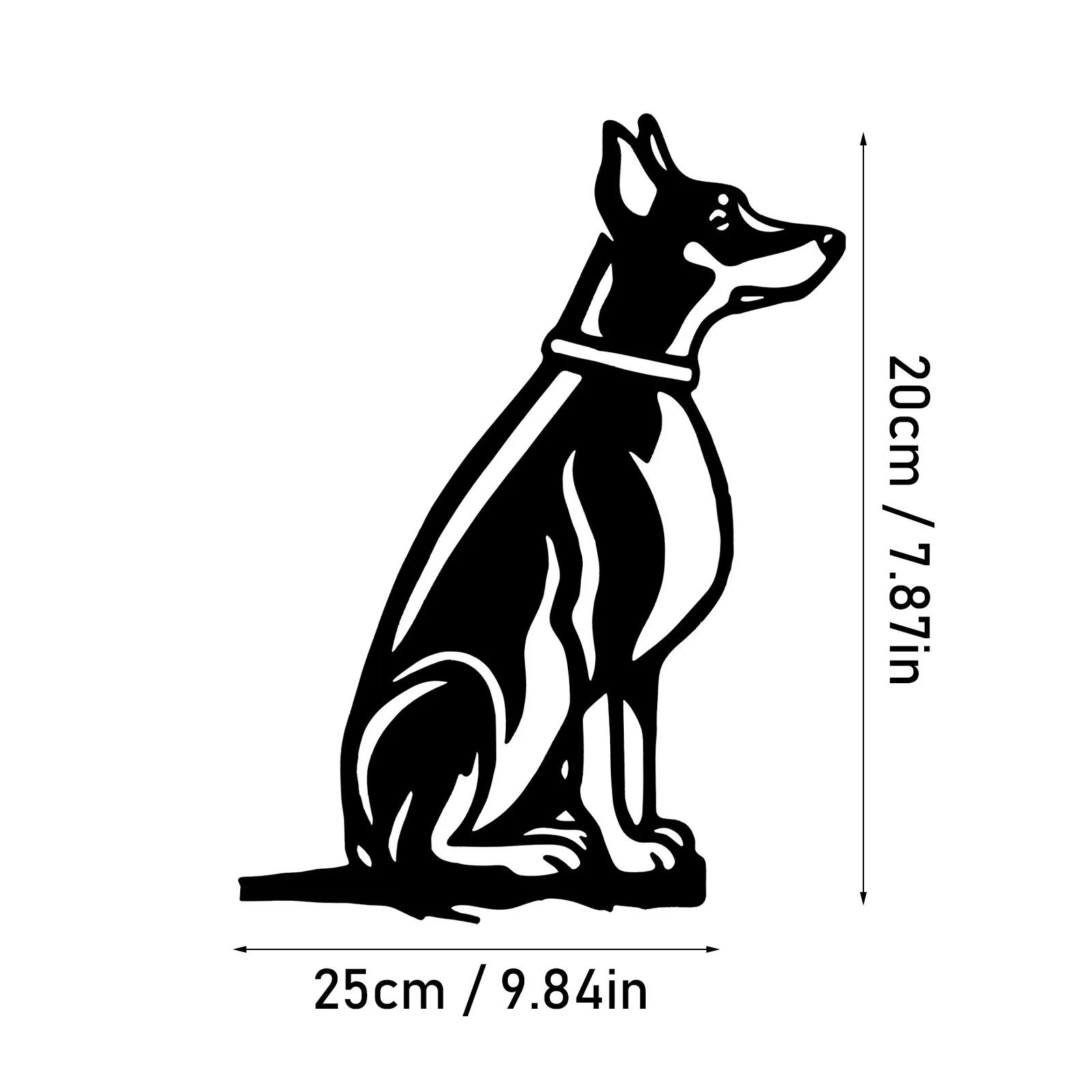 

Outdoor Metal Dog Steel Silhouette Countryyard Decoration Steel Piece Hound Statue Hollow Piece Gardening Patio Decorative Stake