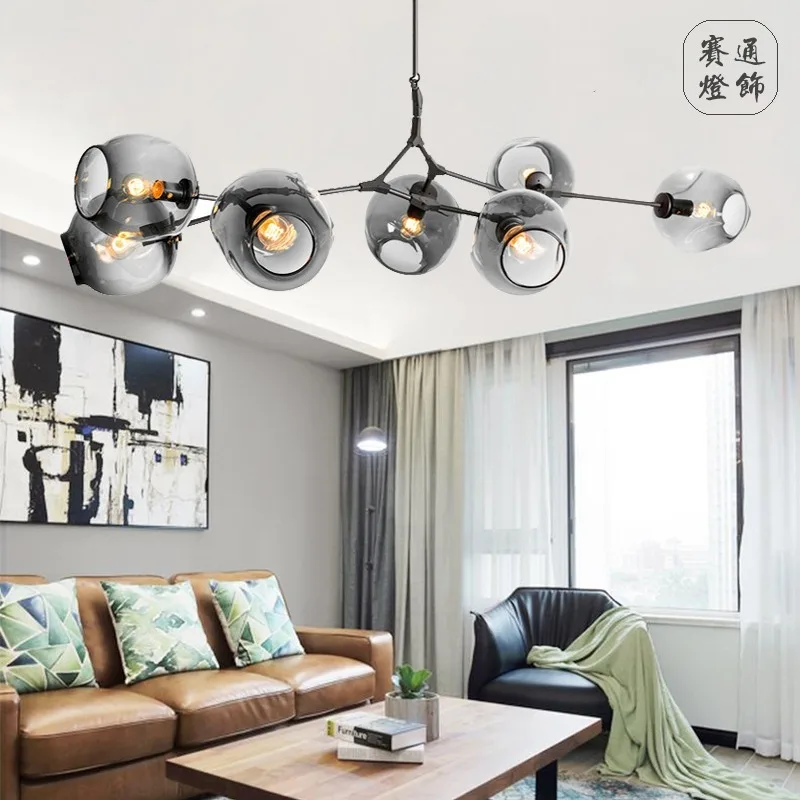 

Modern Led Glass Pendant Lights Molecular Pendant Lamp Nordic Dining Room Kitchen Light Designer Hanging Lamp Lighting Fixtures