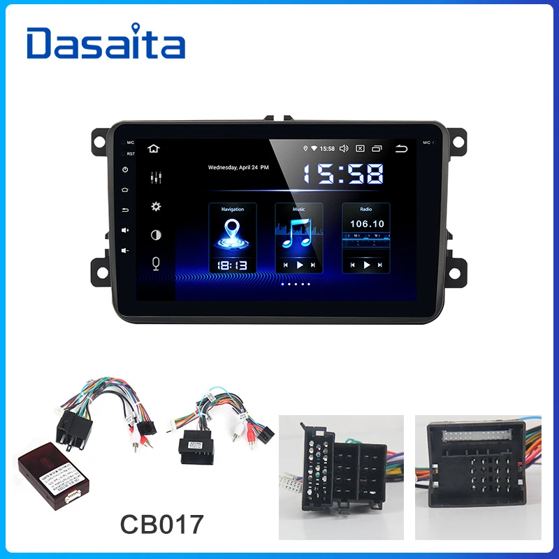 CB017 Dasaita " автомобиль 1 Din Android 9,0 для VW Tiguan Golf Polo Passat Jetta радио gps автомобильная навигация аудио 1080 P видео HMDI - Цвет: CB017