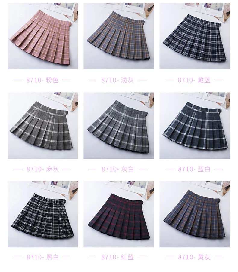 Женская клетчатая мини-юбка милая плиссированная юбка в стиле Харадзюку