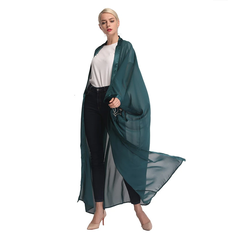Женское платье Кафтан Abaya длинное с длинным рукавом и летучая мышь для