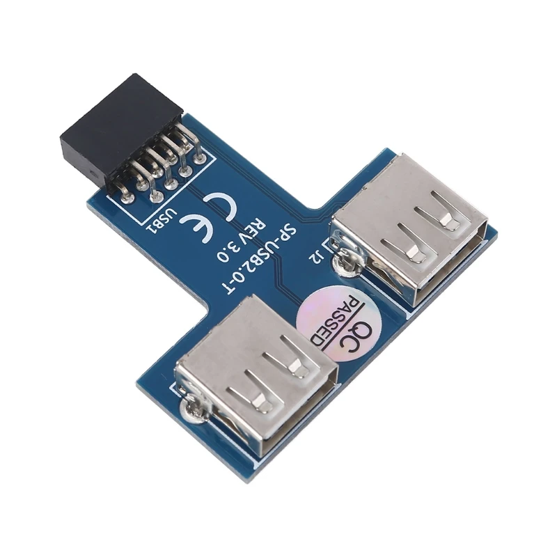 

Y5JF Motherboard Type A Female Adapter Converter Connector 9pin to 2-Port USB 2.0