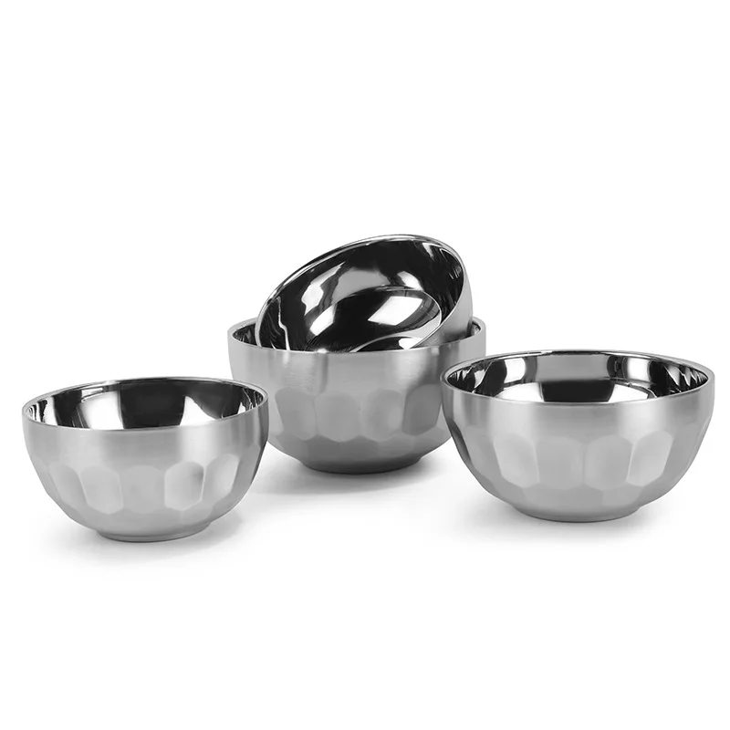 

Stainless Steel Noodle Bowl Small Soup Bowls For Children Double-layer Bowl With Anti-scald Function