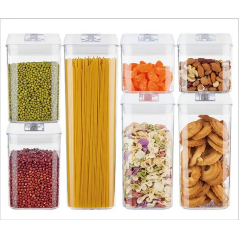 

7 шт./компл. PP уплотнения бутылки для хранения Еда коробка для хранения прозрачный контейнер для хранения с Pour крышками кухонные сосуды для х...