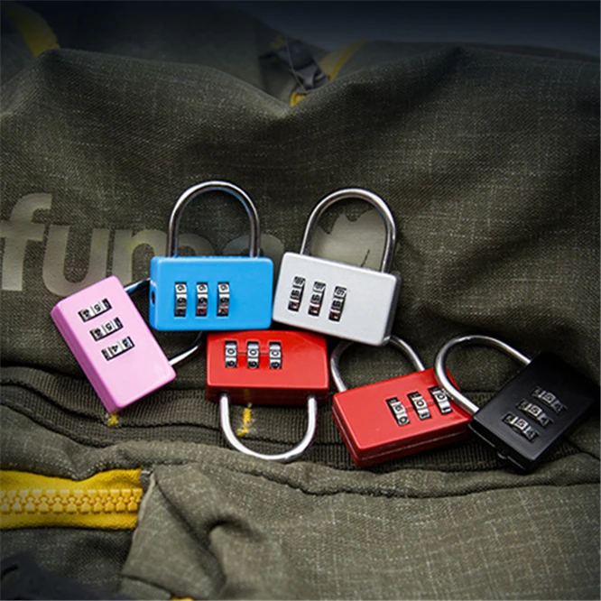 

10PCS Durable 3 Dial Digit Password Combination Padlock Suitcase Luggage Code Lock Mini Coded Keyed Anti-Theft Lock Cijfersloten