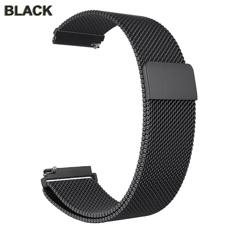 Milanese Black Нержавеющая сталь Wirst ремешок для наручных часов Xiaomi Huami Amazfit GTS Смарт ремешок для часов металла Сменные Браслеты для Amazfit Bip Youth 20 мм - Цвет: Milanese Black