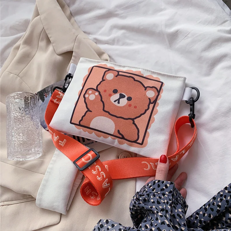

Canvas Totes Purses and Handbags for Women 2021 Fashion Girl Female Shopper Casual New Cute Cartoon Print Envelope Crossbody Bag