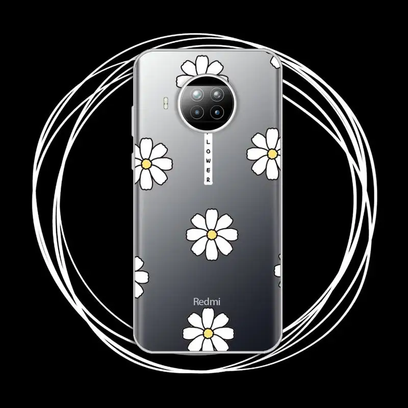 

Cute cartoon daisy flower Phone Case Transparent for Xiaomi mi Redmi note 10 t 8 9 pro lite 11 Samsung S 8 9 10 20 plus ultra
