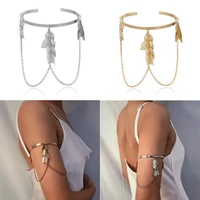 new fashion retro leaves upper cuff bangle armband arm chain bracelet jewelry fashion and unique