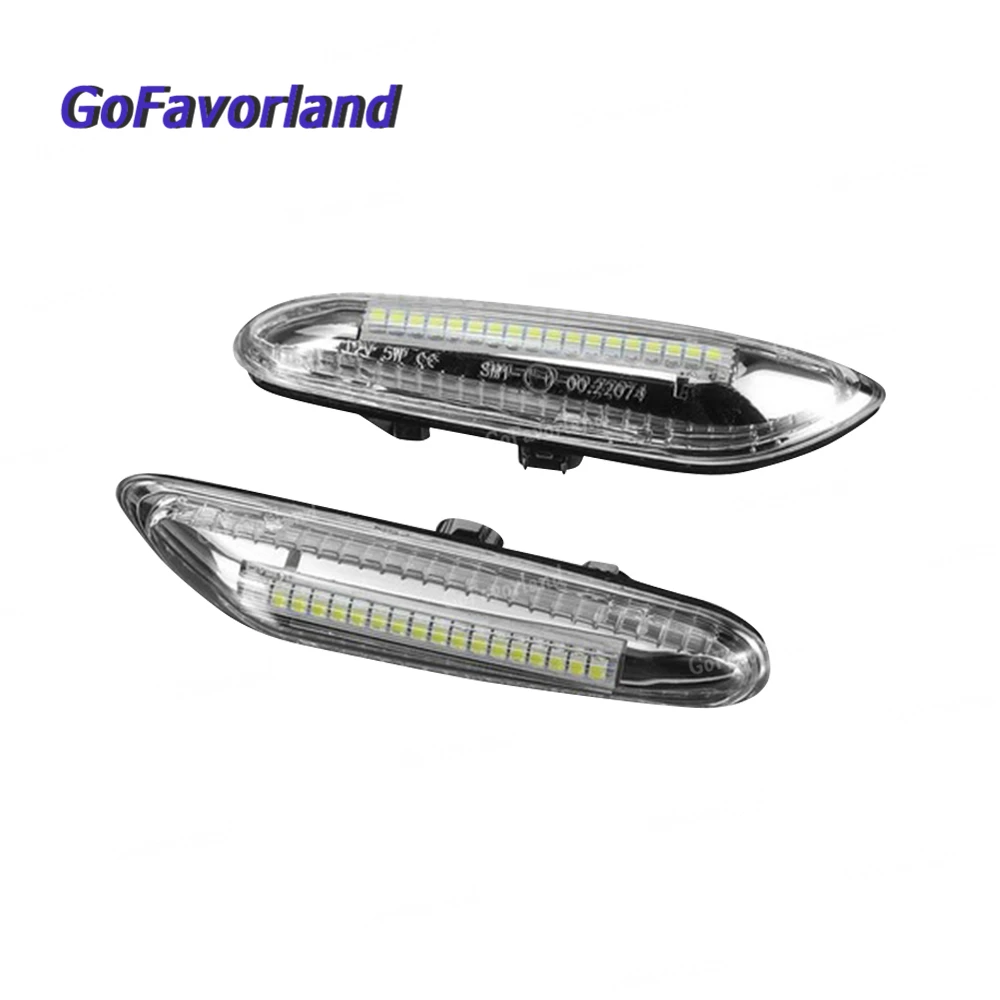 2 шт. дымчатые линзы белые светодиодные боковые габаритные фонари лампы 63137253326