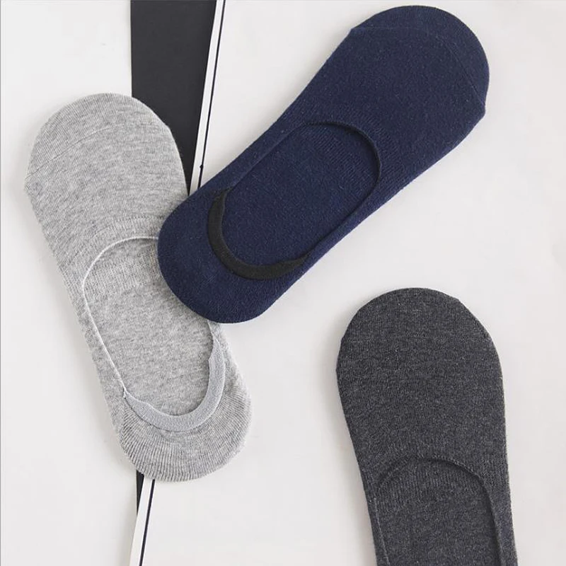 Носки мужские хлопковые 5 пар/лот = 10 шт. силиконовые Нескользящие с низким берцем