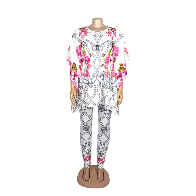 

Africa Clothing Suit Women Matching Sets African Print Elastic Bazin Baggy Pants Rock Dashiki 2 Piece Outfit Suits Tracksuit